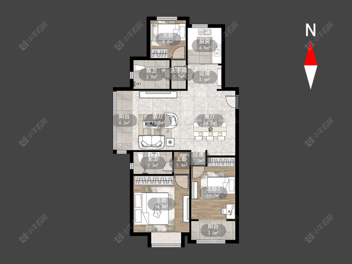 三江公园房源户型图 常州三江公园在售二手房源户型图_小牛看房