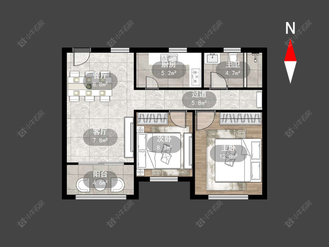 常州瑞宁新园在售二手房源户型图_小牛看房
