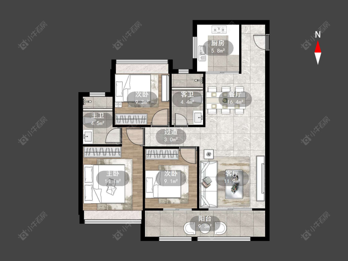 新城逸隽花园一期房源户型图 常州新城逸隽花园一期在售二手房源户型图_小牛看房