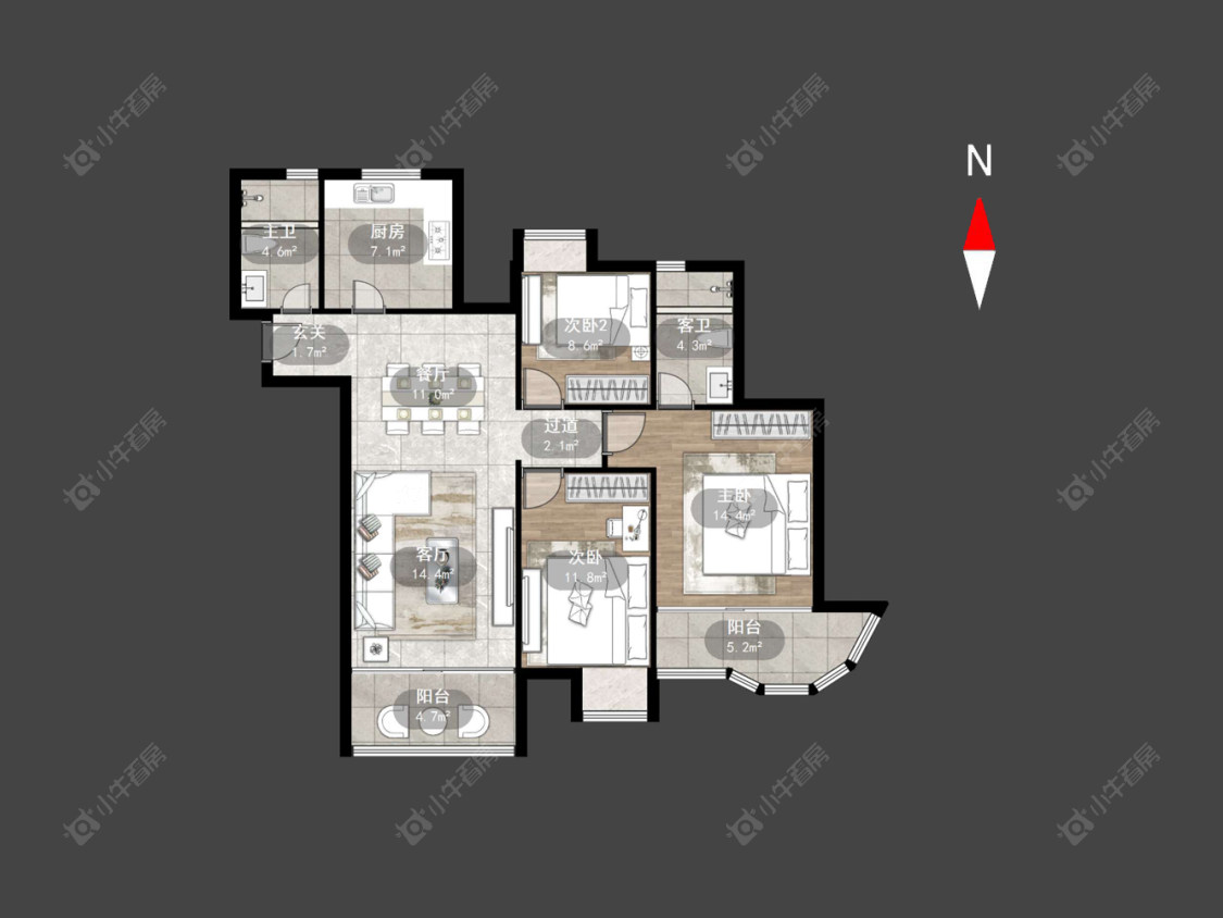 常州香树湾云景在售二手房源户型图_小牛看房