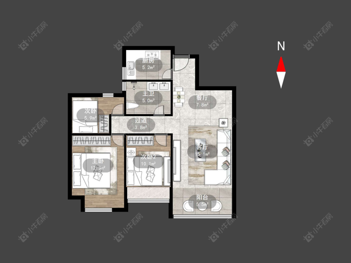 常州康桥水郡在售二手房源户型图_小牛看房