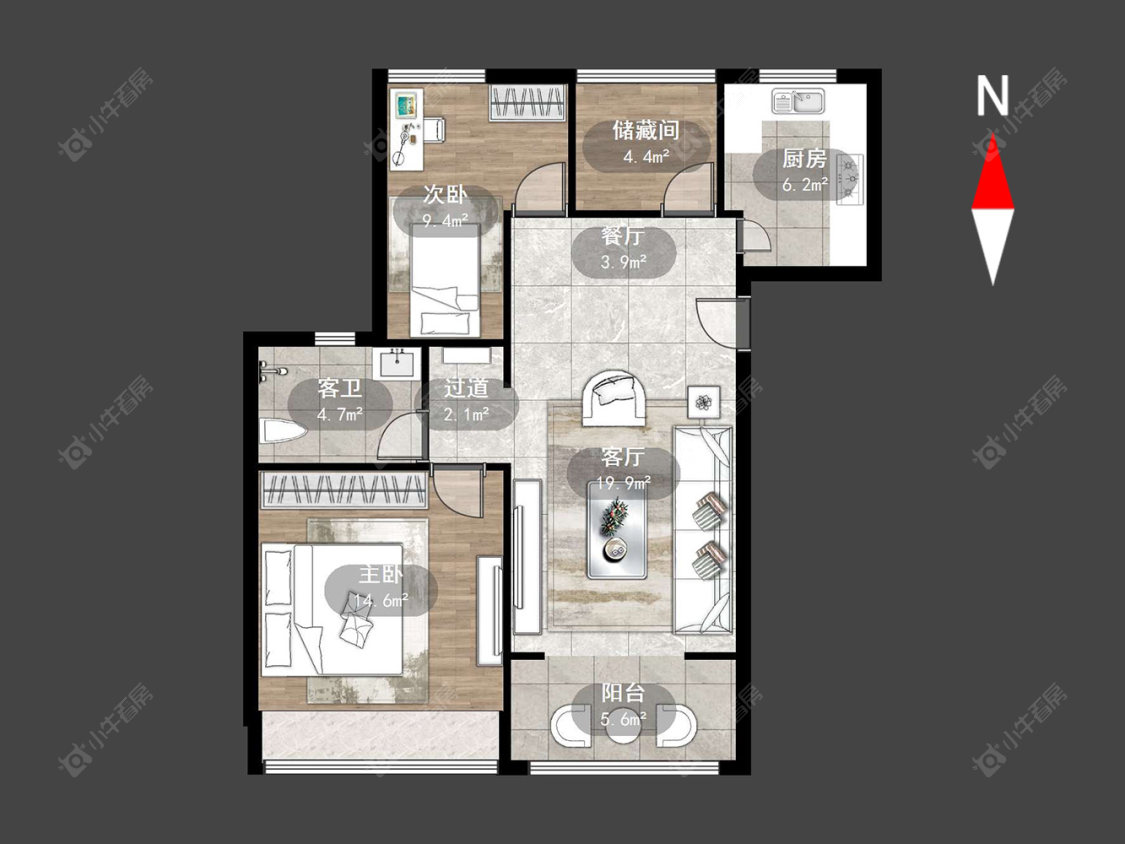 常州溪湖小镇在售二手房源户型图_小牛看房