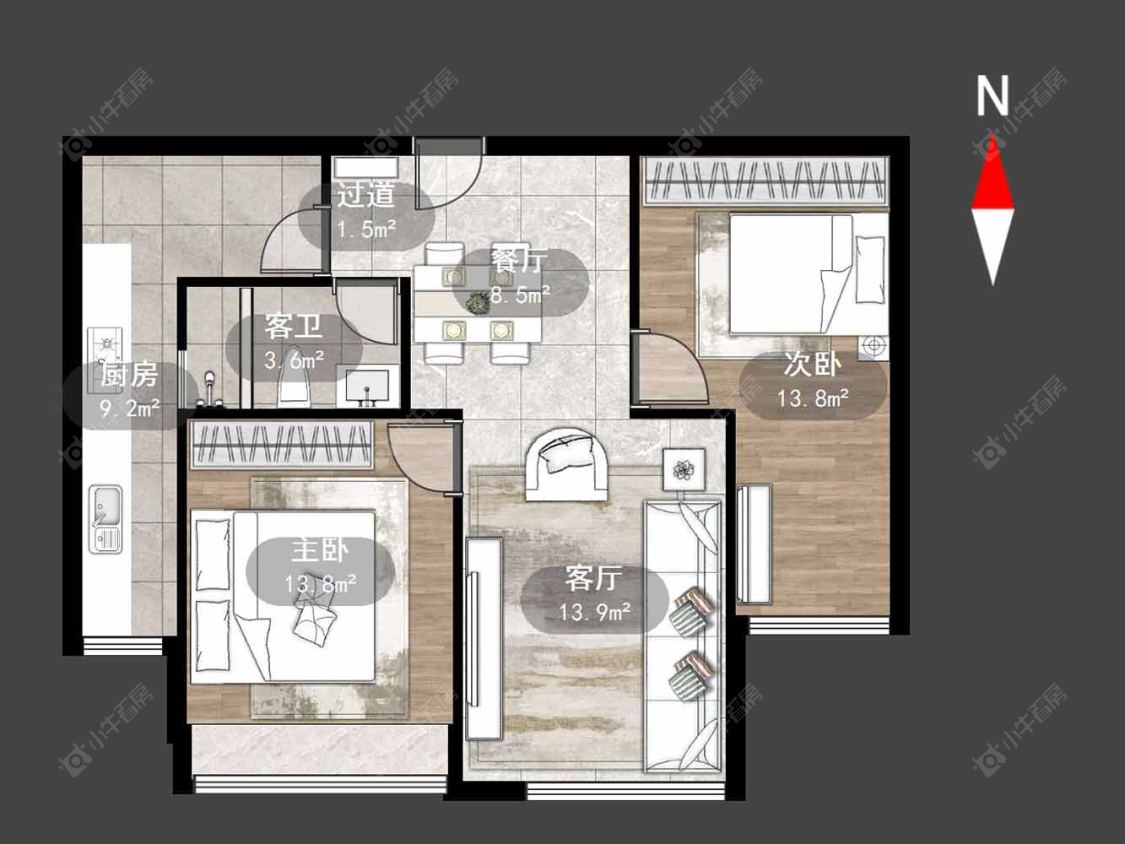常州学府名门花苑在售二手房源户型图_小牛看房