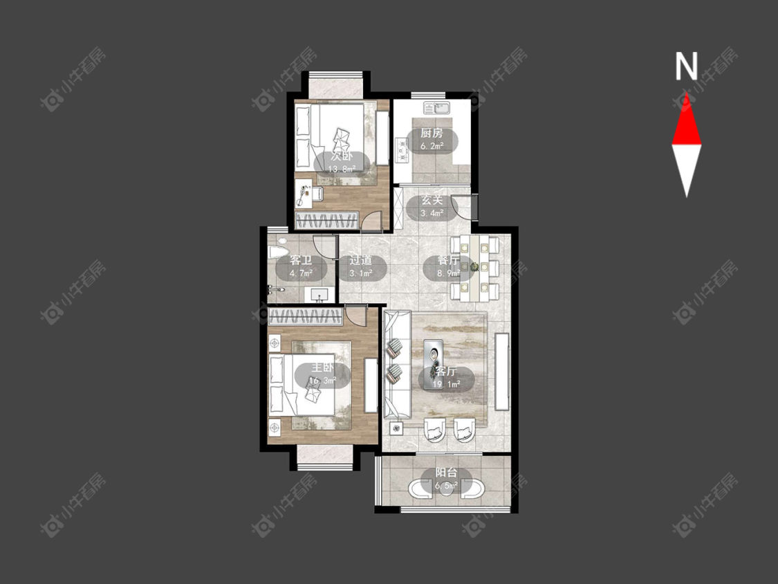 常州青竹苑C区在售二手房源户型图_小牛看房