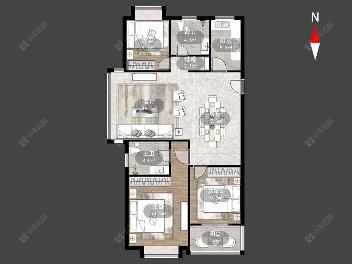 常州潞城花苑在售二手房源户型图_小牛看房