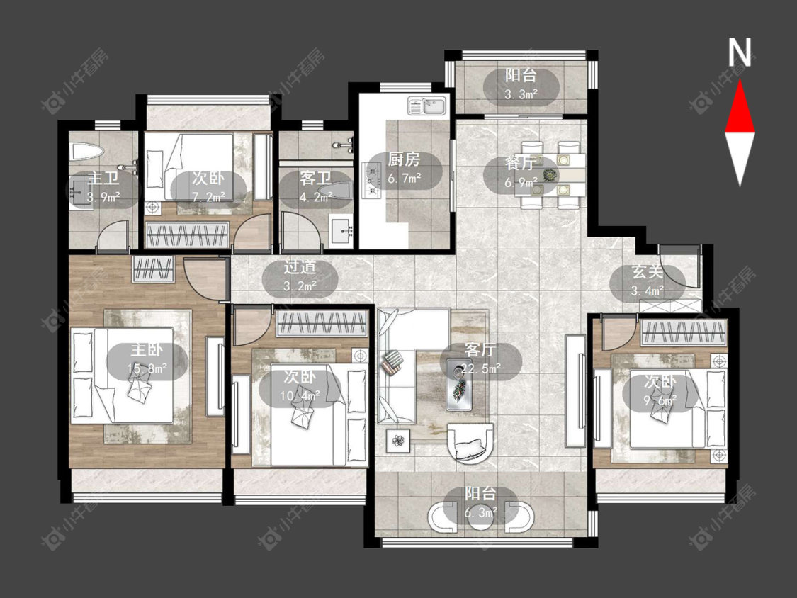 常州碧桂园新月时光在售二手房源户型图_小牛看房