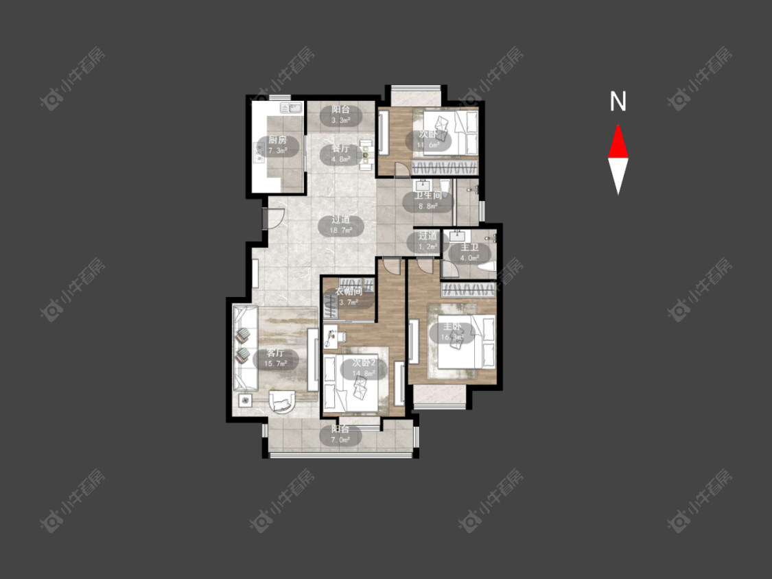 常州金田雅居在售二手房源户型图_小牛看房