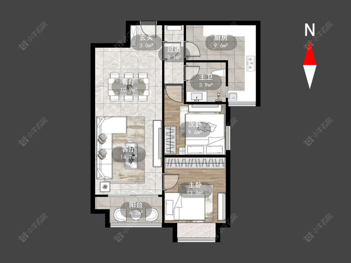 常州恒大翡翠华庭在售二手房源户型图_小牛看房