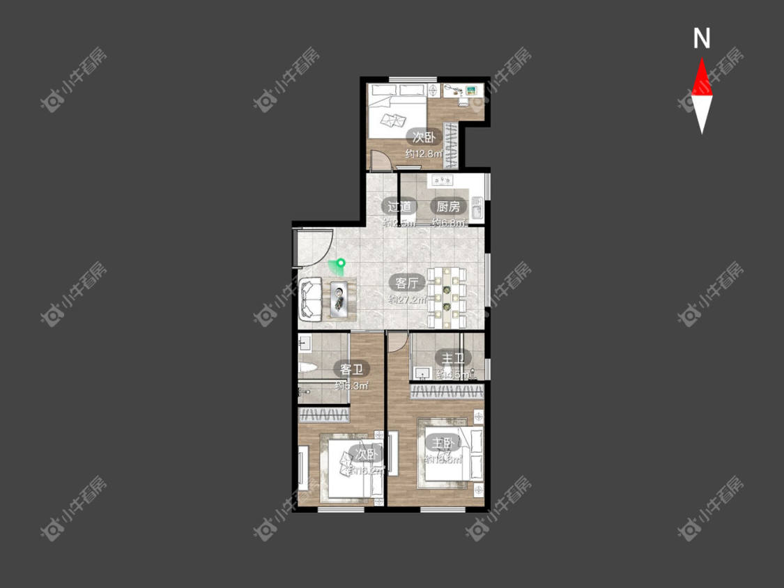 常州龙湖星图3室2厅1卫出租_小牛看房
