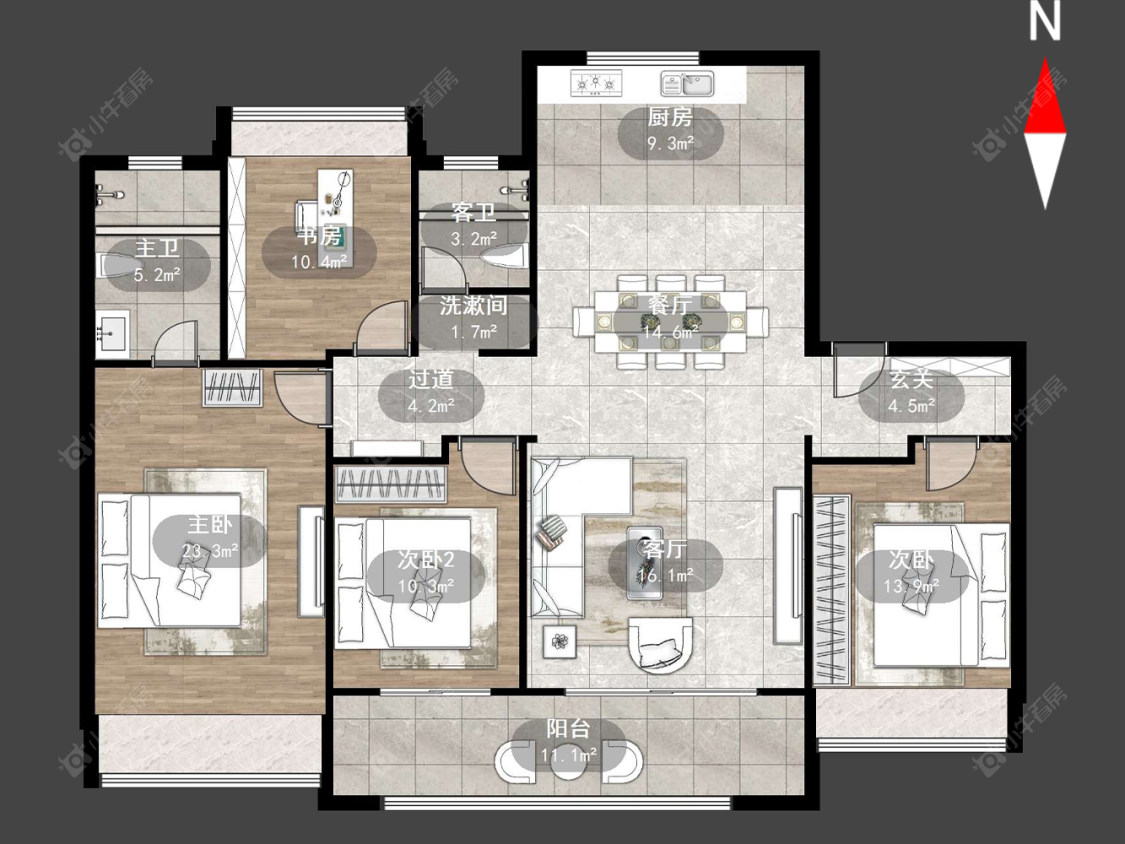 常州美的世茂云筑在售二手房源户型图_小牛看房
