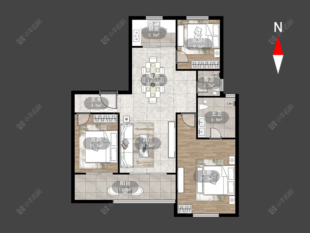 常州随园金麟府在售二手房源户型图_小牛看房