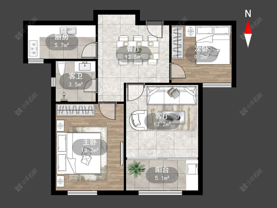 常州公园壹号四期在售二手房源户型图_小牛看房