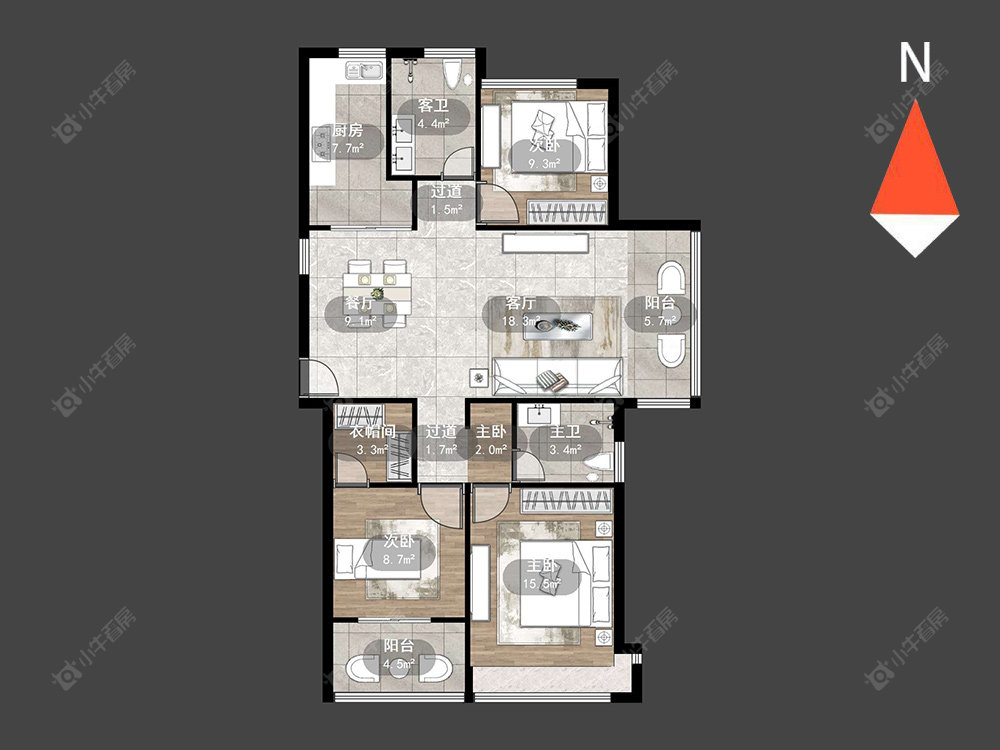 常州天润国际花园在售二手房源户型图_小牛看房