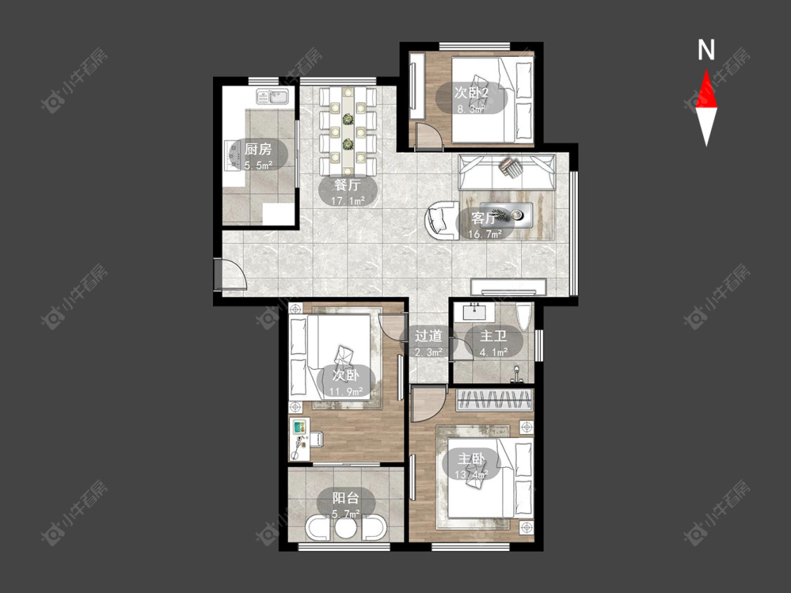 常州桂花园在售二手房源户型图_小牛看房