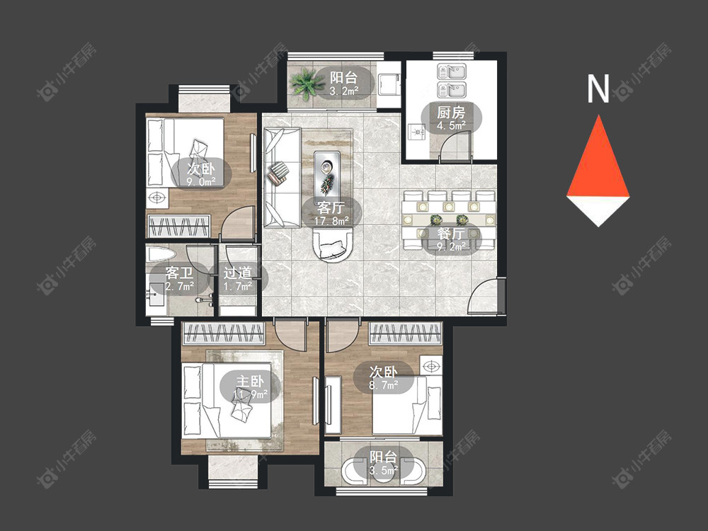 御水华庭一期房源户型图 常州御水华庭一期在售二手房源户型图_小牛看房