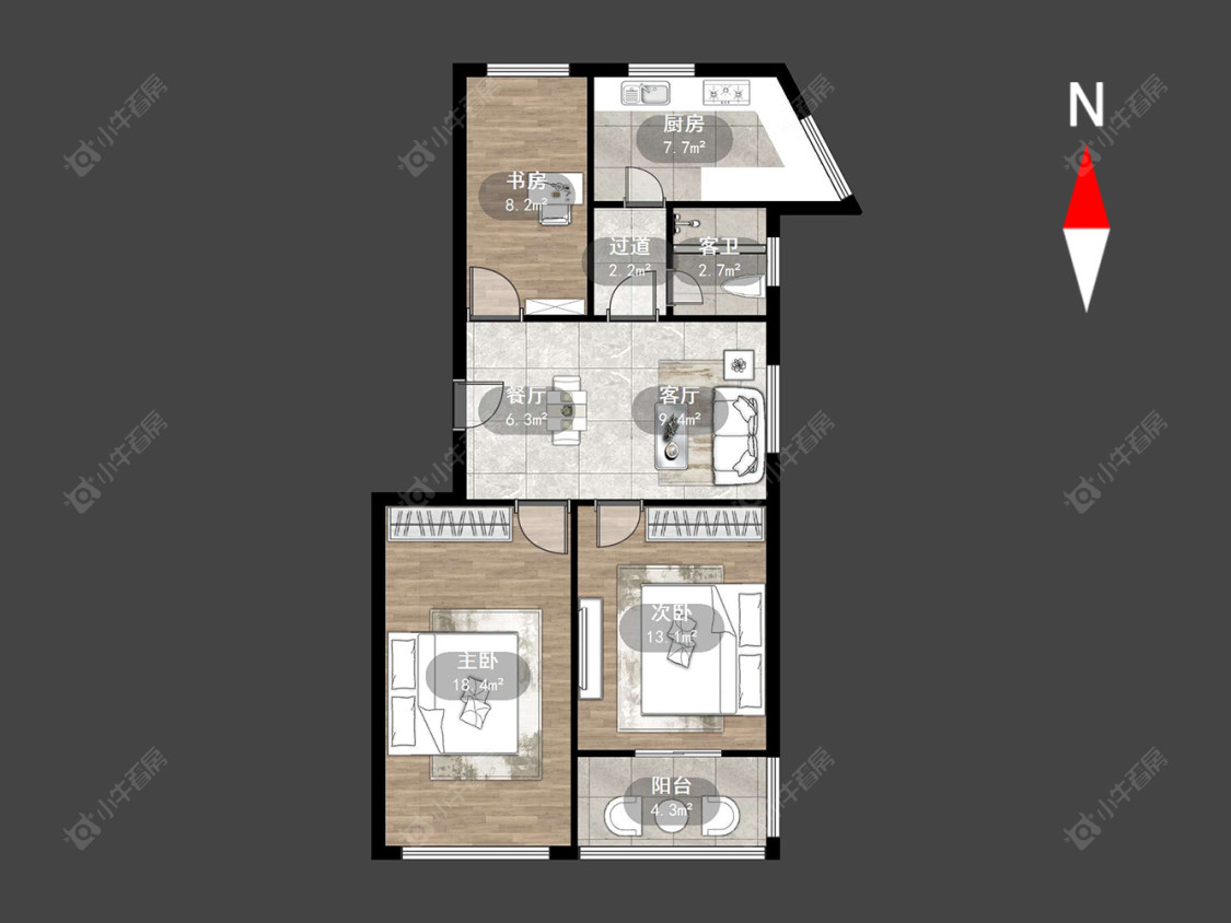 常州花之园在售二手房源户型图_小牛看房