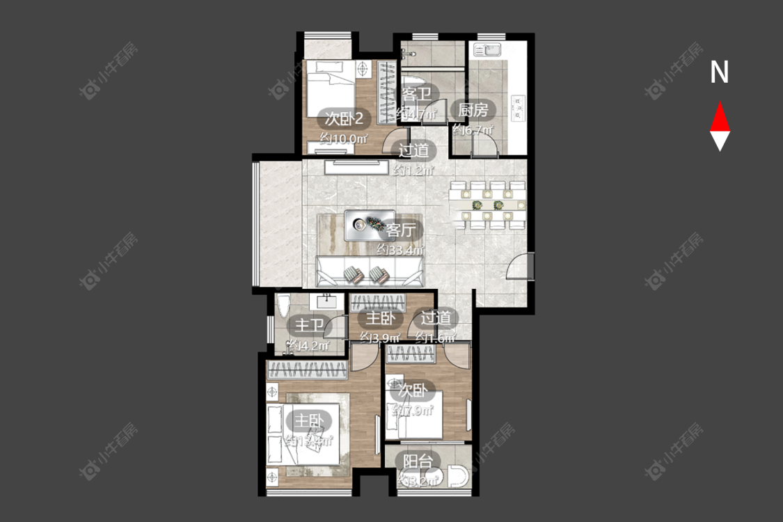 新城南都美域房源户型图 常州新城南都美域在售二手房源户型图_小牛看房