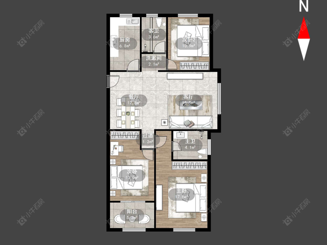 蔚蓝天地一二期房源户型图 常州蔚蓝天地一二期在售二手房源户型图_小牛看房