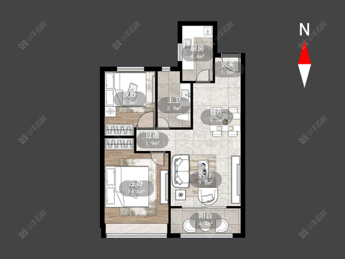 牡丹三江公馆房源户型图 常州牡丹三江公馆在售二手房源户型图_小牛看房