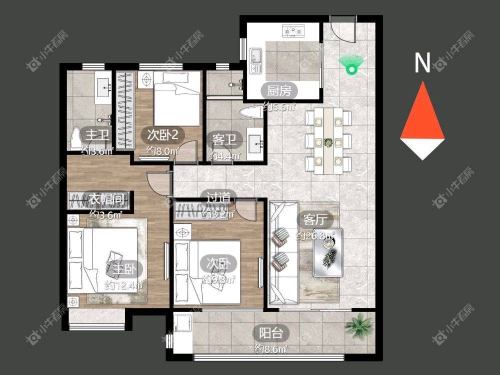 常州美的国宾府在租房源室内图_小牛看房