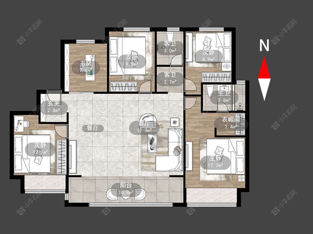 常州春秋祥云如院在售二手房源户型图_小牛看房