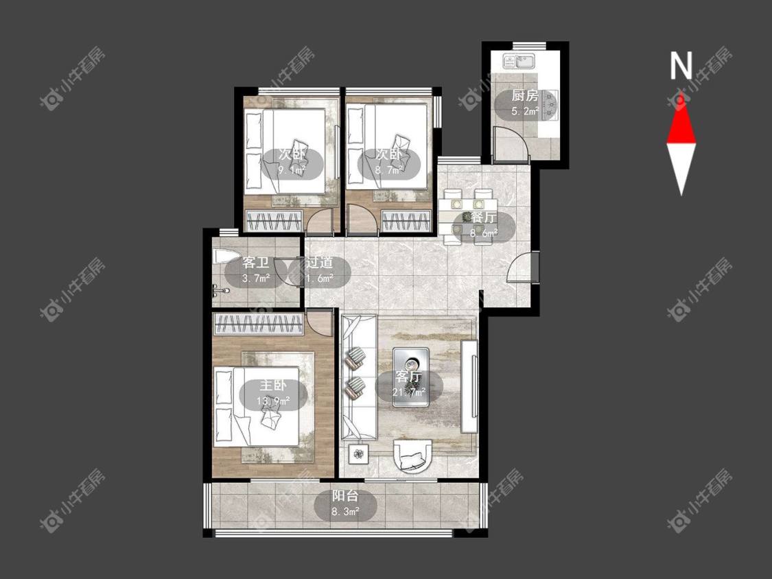 常州花园西郡在租房源户型图_小牛看房