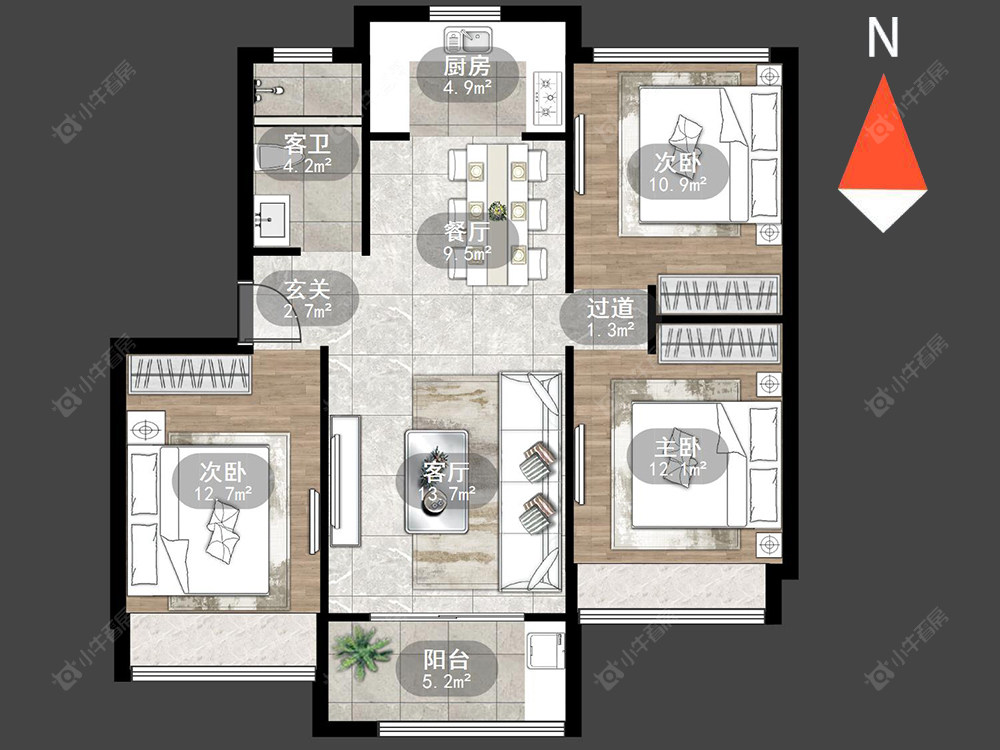 常州荣盛御府在售二手房源户型图_小牛看房