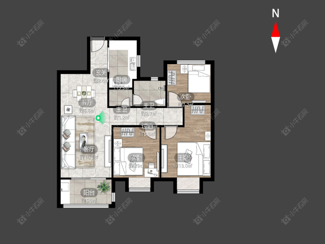 常州新城金郡(金坛)1区在售二手房源户型图_小牛看房
