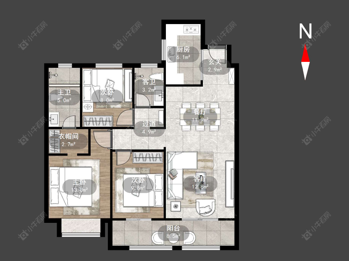 常州弘阳天下锦在售二手房源户型图_小牛看房