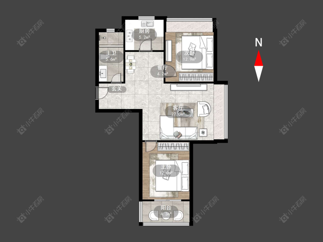 常州百馨北北苑在售二手房源户型图_小牛看房