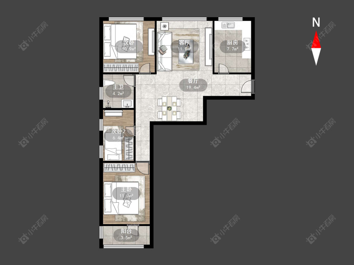 常州桂花园在售二手房源户型图_小牛看房