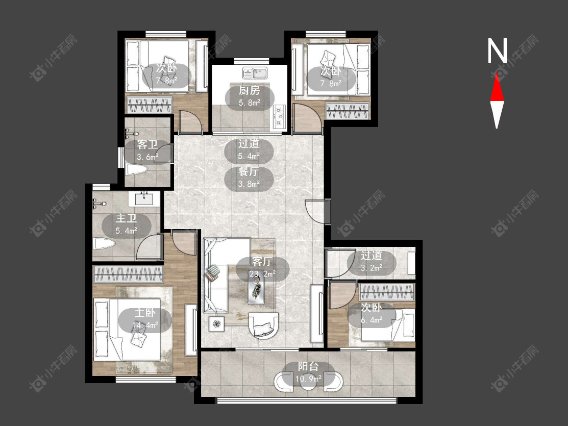 常州弘阳天下锦在售二手房源户型图_小牛看房