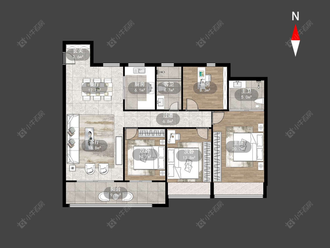 常州龙湖景粼天著在售二手房源户型图_小牛看房