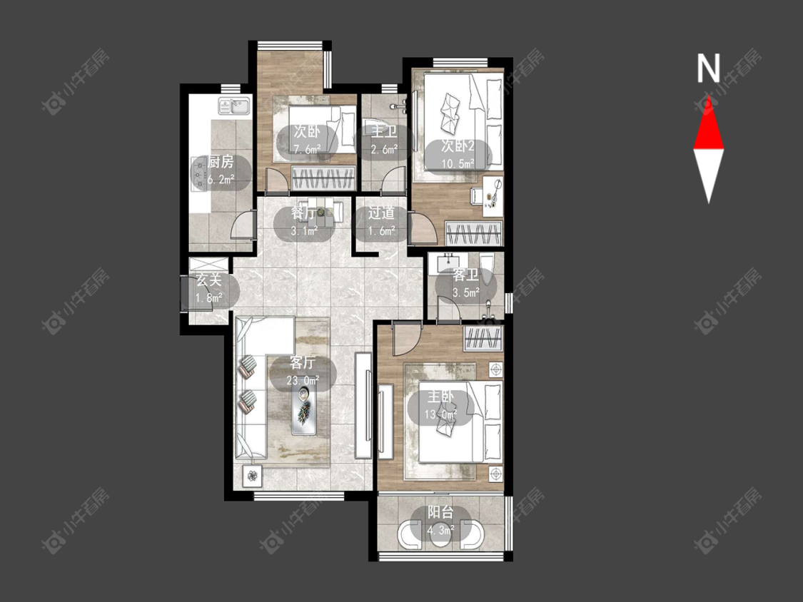 常州锦绣天地在售二手房源户型图_小牛看房
