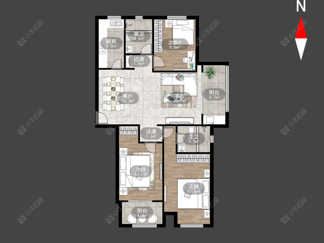 常州公园壹号四期在售二手房源户型图_小牛看房