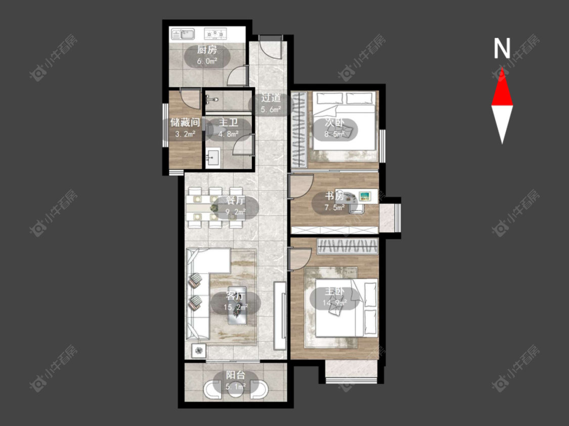 常州奥林匹克花园在售二手房源户型图_小牛看房