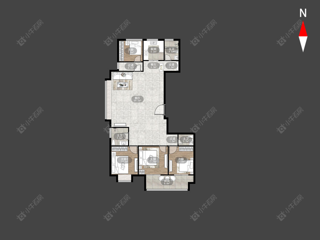 常州五星星韵城在售二手房源户型图_小牛看房