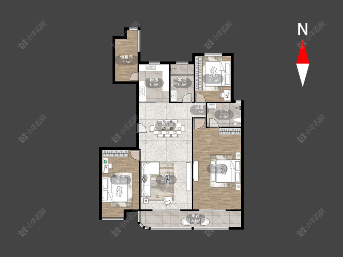 常州中央花园在售二手房源户型图_小牛看房