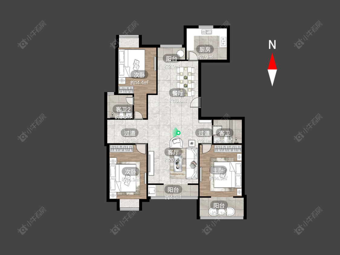常州盛世名门在售二手房源户型图_小牛看房