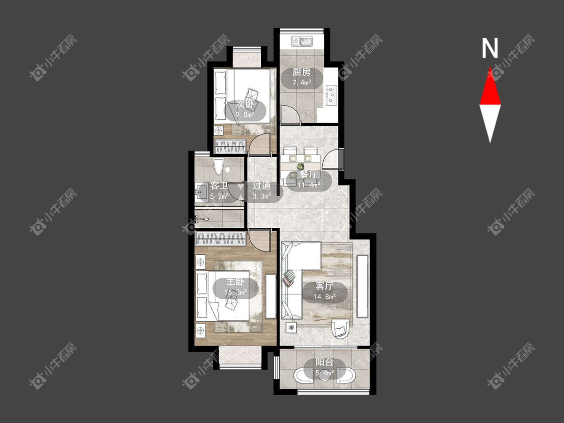 常州都市桃源五期在租房源室内图_小牛看房