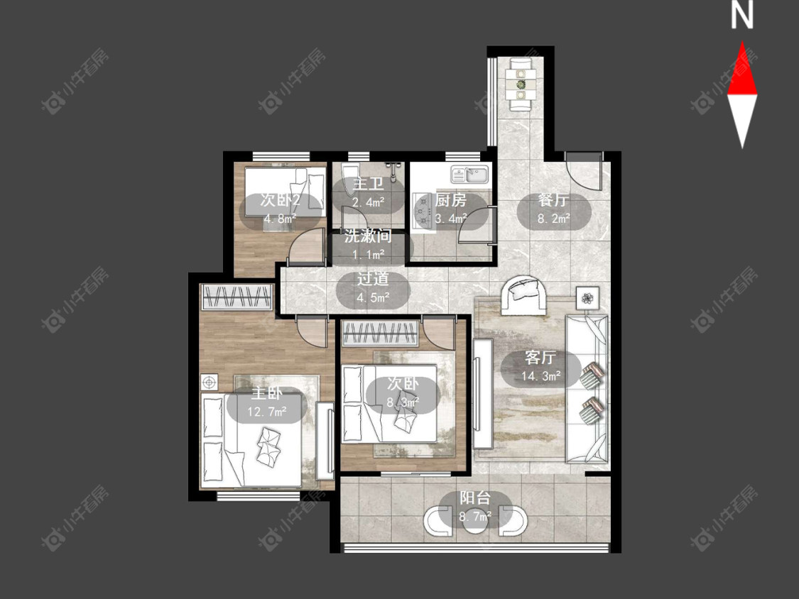 天宁融悦府房源户型图 常州天宁融悦府在售二手房源户型图_小牛看房