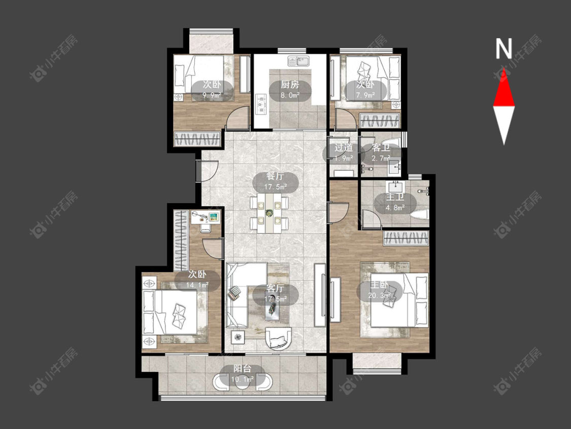 常州新城桃李郡在售二手房源户型图_小牛看房