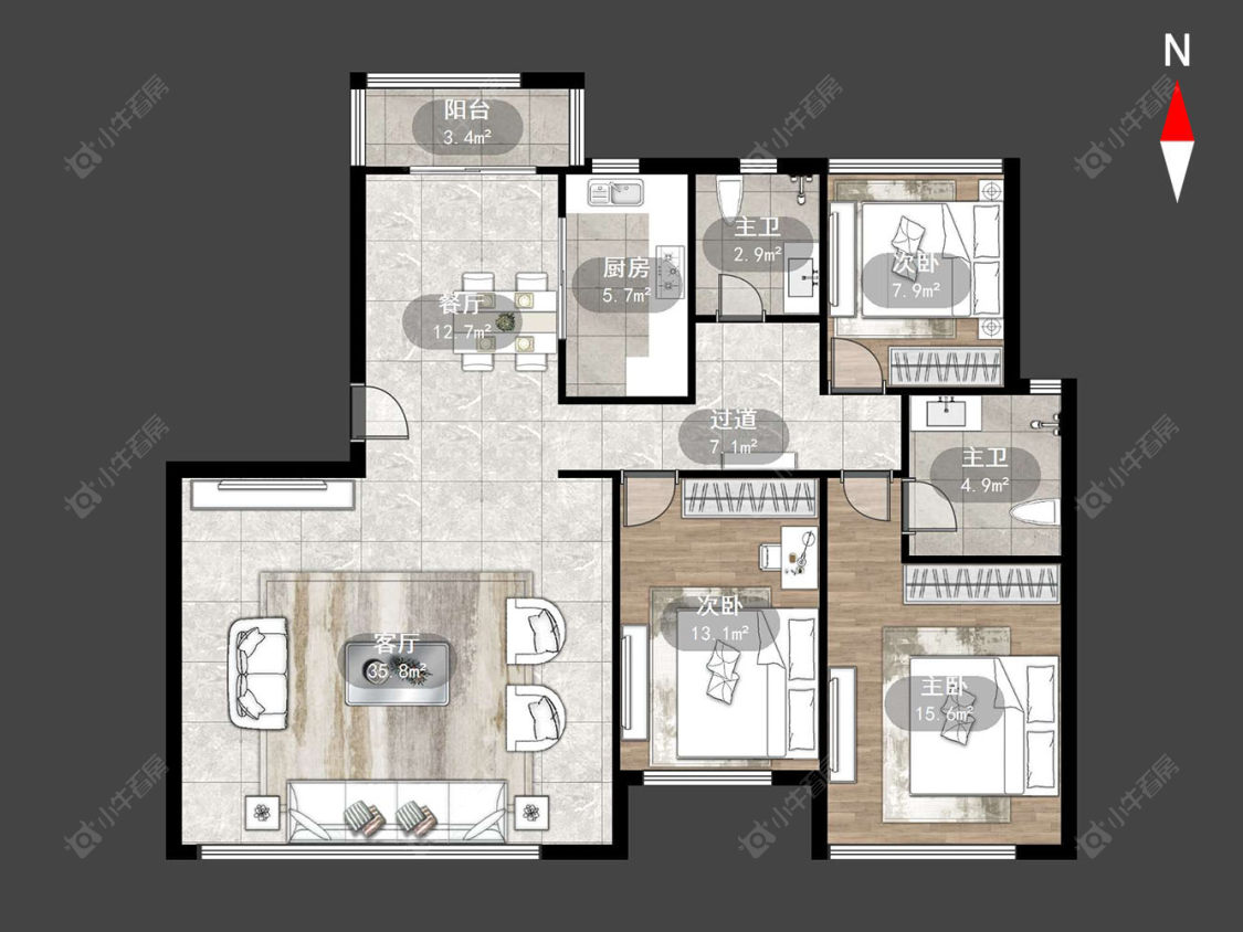 雅居乐路劲棠颂房源户型图 常州雅居乐路劲棠颂在售二手房源户型图_小牛看房