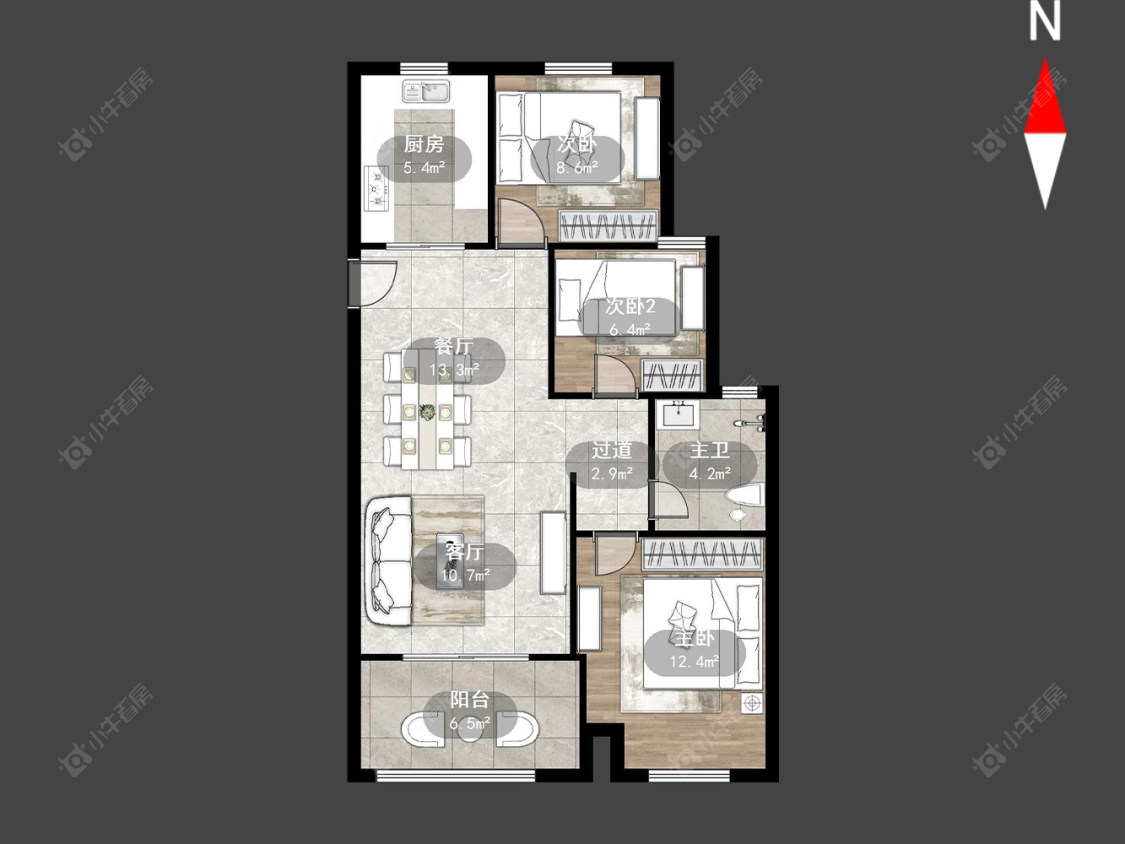 常州蔚蓝天地三四期在售二手房源户型图_小牛看房