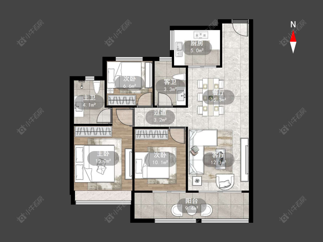 常州红星铂悦风华在售二手房源户型图_小牛看房
