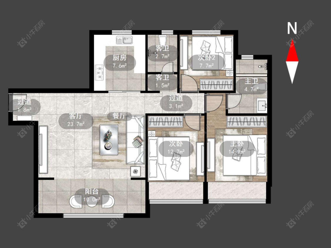 常州万科弘阳君望甲第在售二手房源户型图_小牛看房