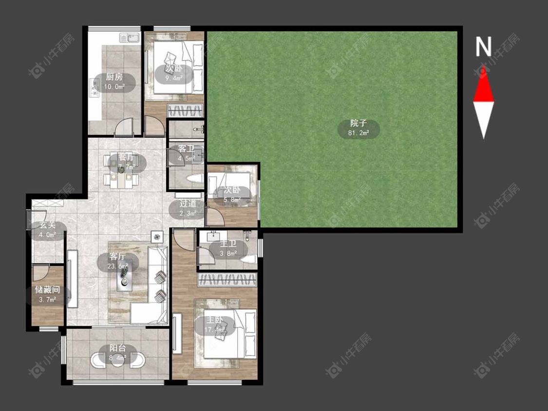 中奥珑郡房源户型图 常州中奥珑郡在售二手房源户型图_小牛看房