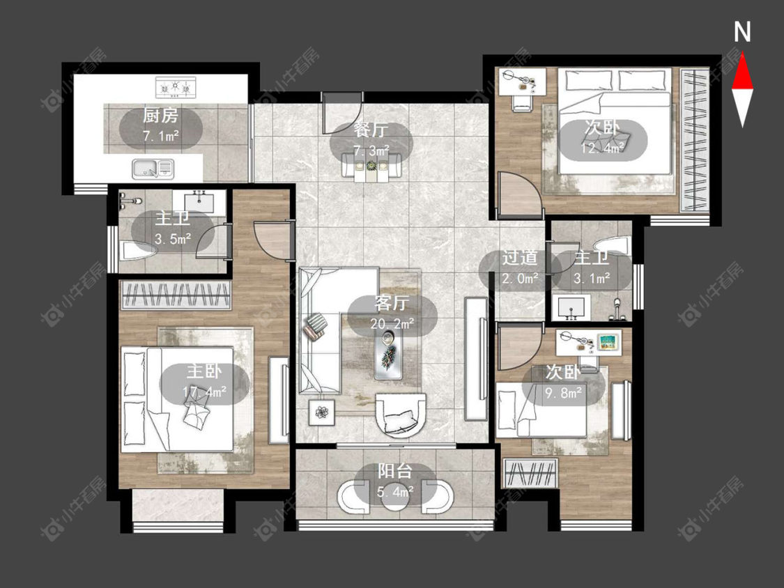 宝龙国际花园一期房源户型图 常州宝龙国际花园一期在售二手房源户型图_小牛看房