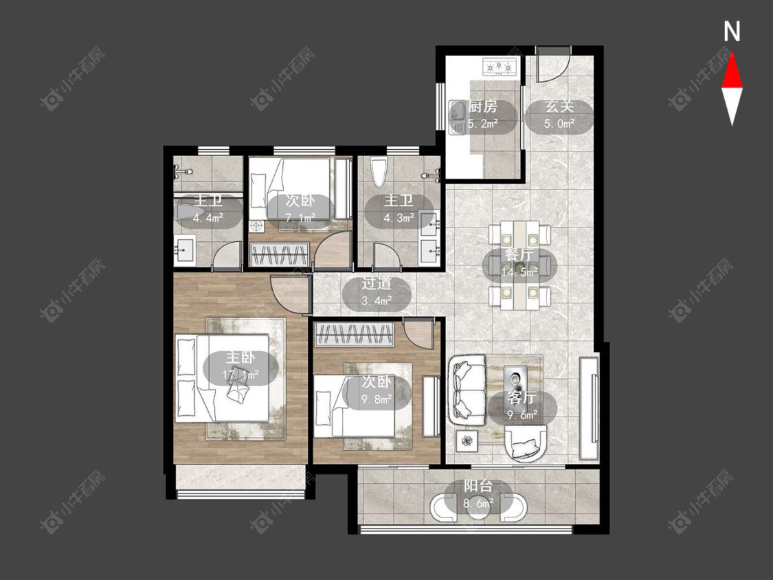常州锦上香郡在售二手房源户型图_小牛看房
