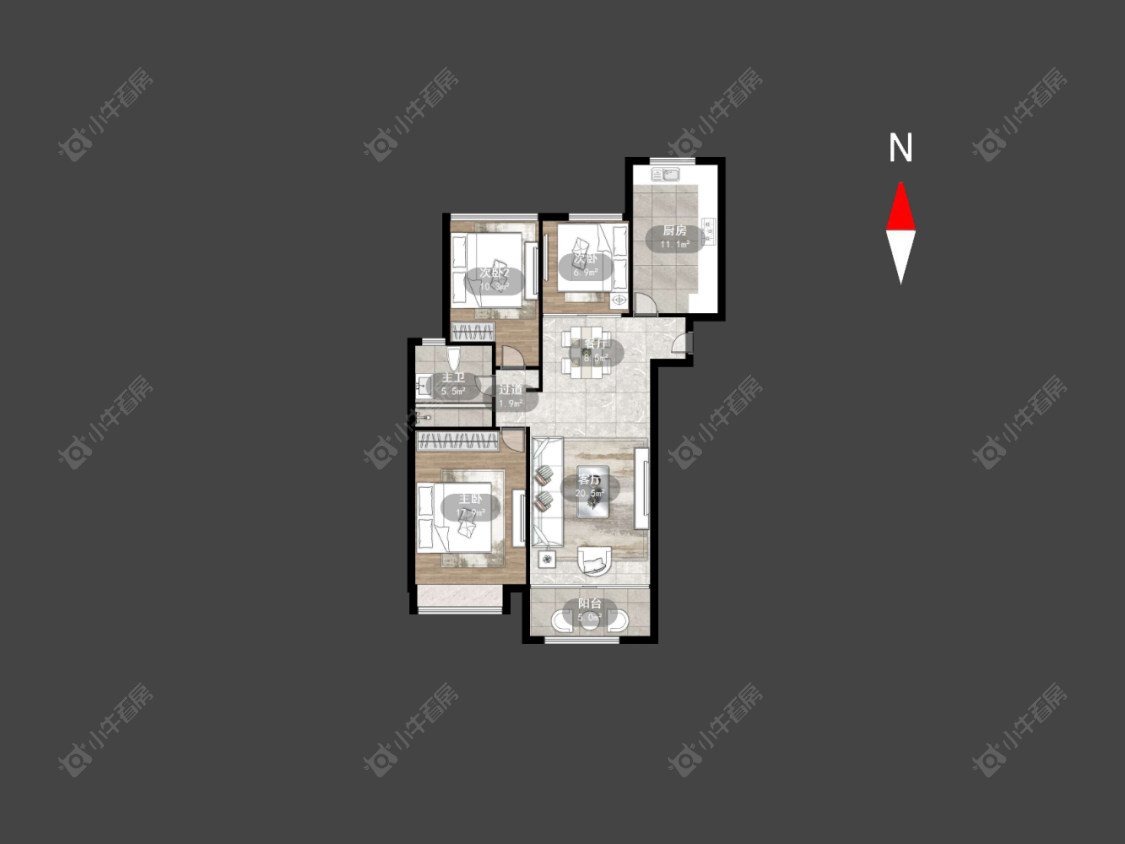 九龙仓时代上院房源户型图 常州九龙仓时代上院在售二手房源户型图_小牛看房